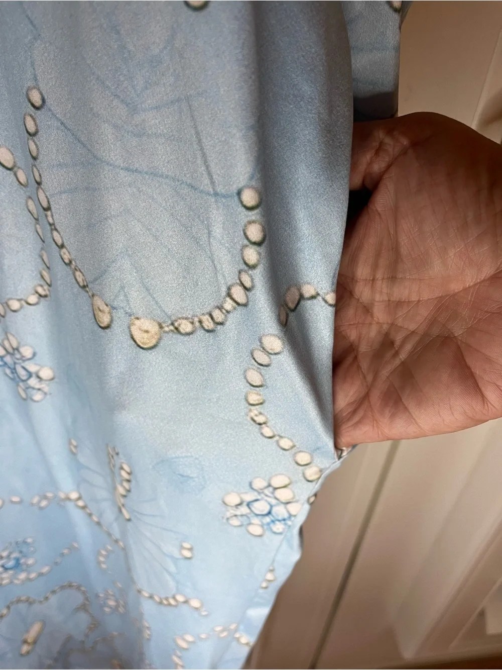 Light Blue Floral Embellished V-Neck Women’s Dress XL - Picture 5 of 8